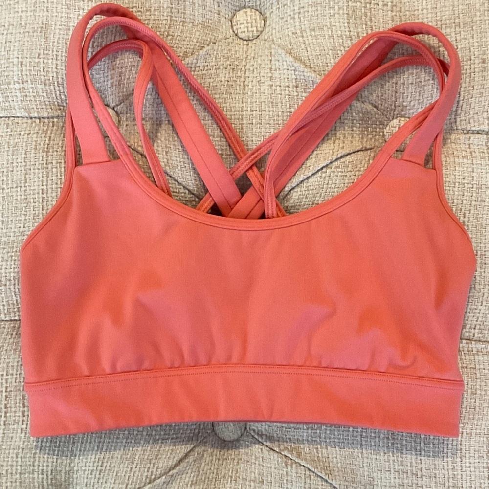 Victoria's Secret Coral Sports Bra Cross Strap Back